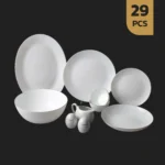 معرفی سرویس ۲۹ پارچه اپال گرد کلاسیک سفید خط طلا دینو