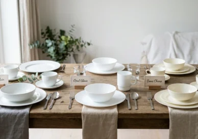 تفاوت چینی، اپال و چینی استخوانی چیست؟ راهنمای انتخاب سرویس غذاخوری